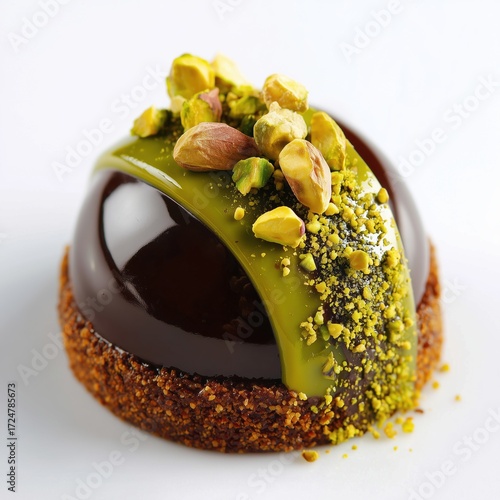 Gourmet dessert with pistachios