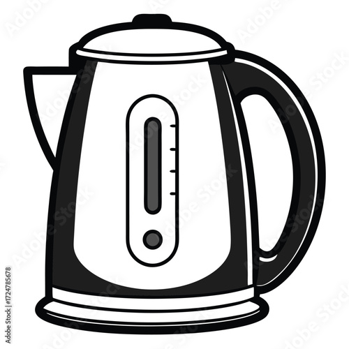 Electric kettle vector illustration scalable eps icon for kitchen appliances and cooking design vector