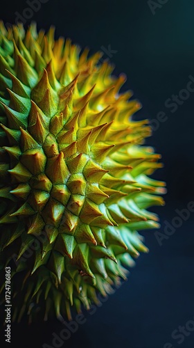 Closeup view of durian fruit skin