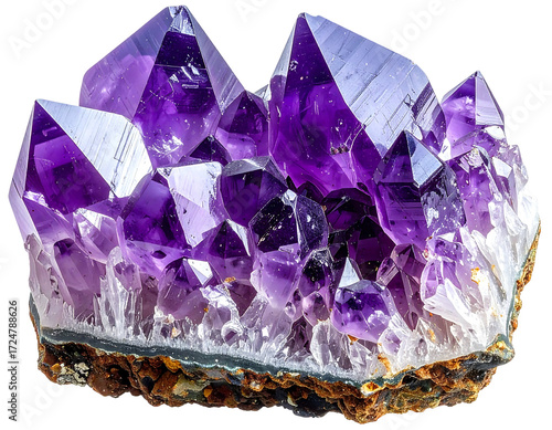 Cluster of vibrant purple amethyst crystals (1)