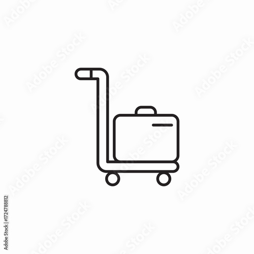 baggage trolley icon icon sign vector