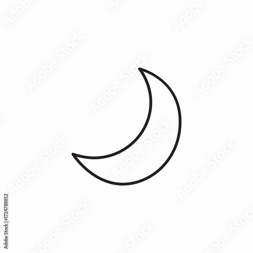basic crescent moon icon sign vector