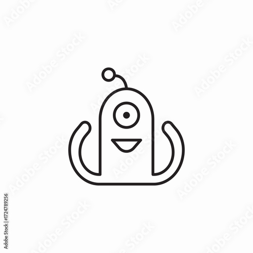 cyclops alien creature icon sign vector