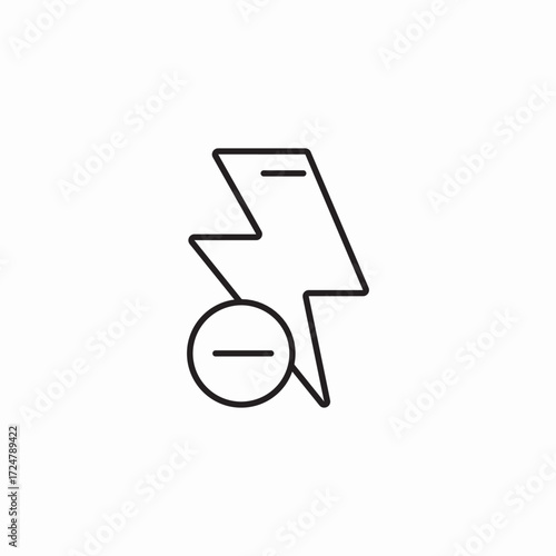 flash minus icon icon sign vector