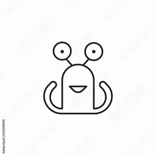 googly eyed alien icon sign vector