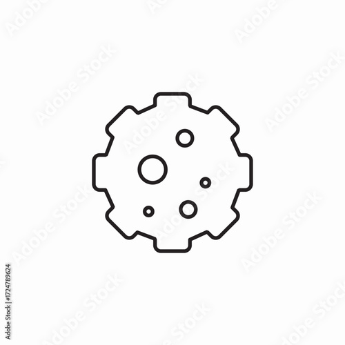 lunar surface moon icon sign vector