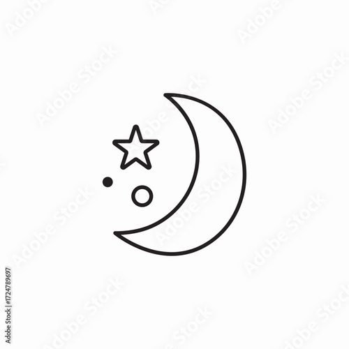 moon and star icon sign vector