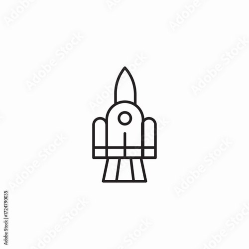 rocket spaceship launch icon sign vector