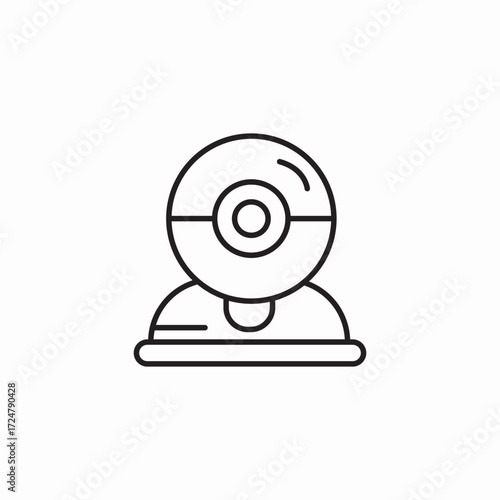 webcam on monitor icon sign vector