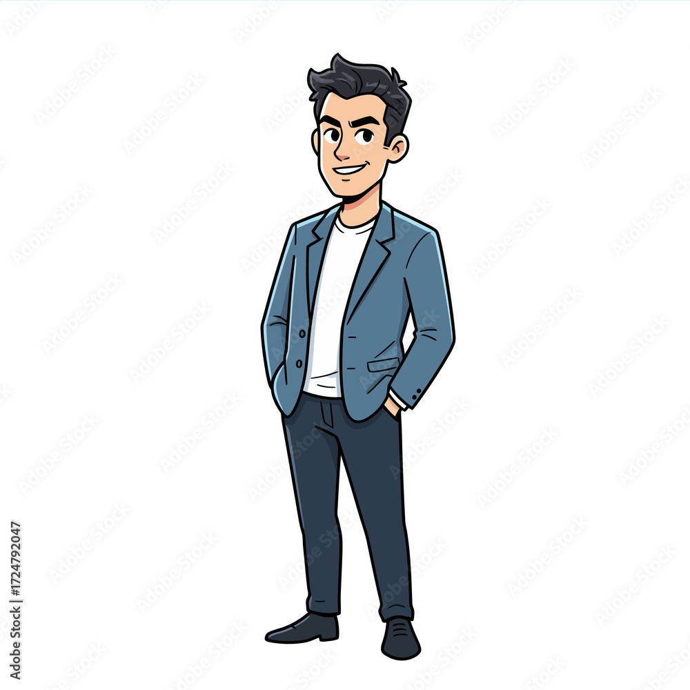 Obraz premium Casual Business Man Standing Confidently
