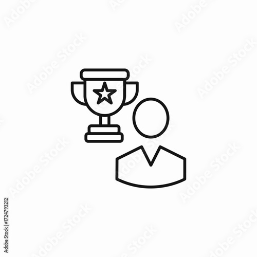 award winner profile icon sign vector