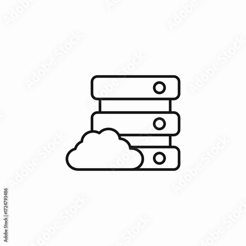 database cloud backup icon sign vector