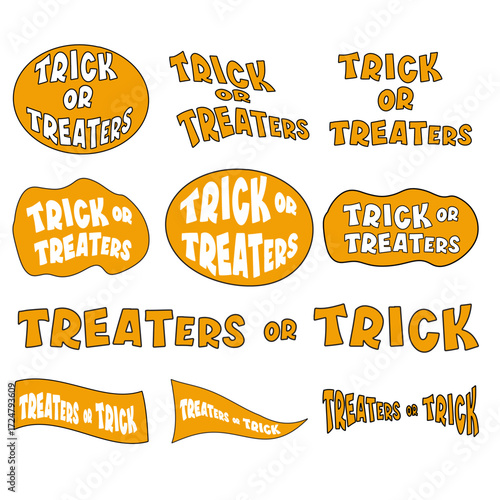 The Trick or treaters for Halloween or holiday  concept