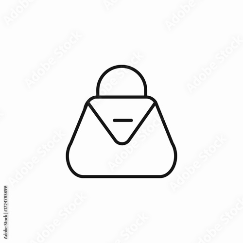 handbag with flap icon sign vector