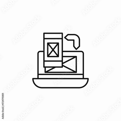 laptop webpage development icon sign vector