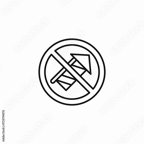 no upward travel icon sign vector