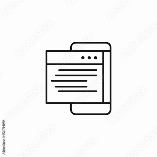 mobile phone screen icon sign vector