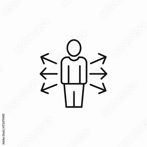 person with arrows icon sign vector