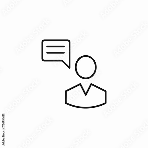 person with message icon sign vector