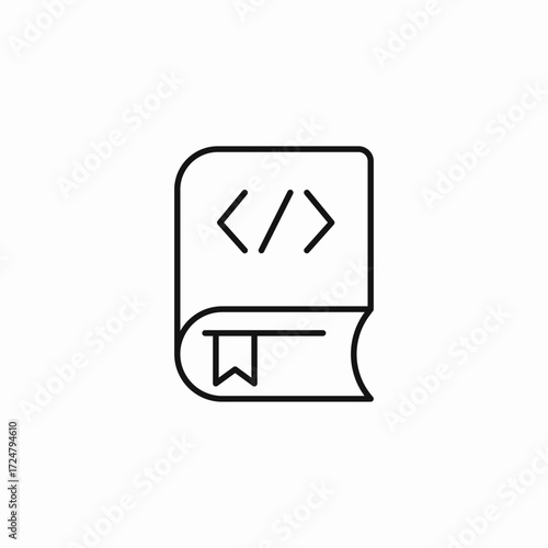 programming code book icon sign vector