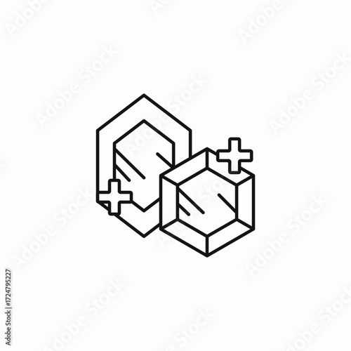 two glowing gems icon sign vector