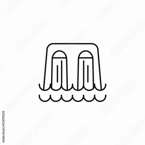 water cascading down icon sign vector