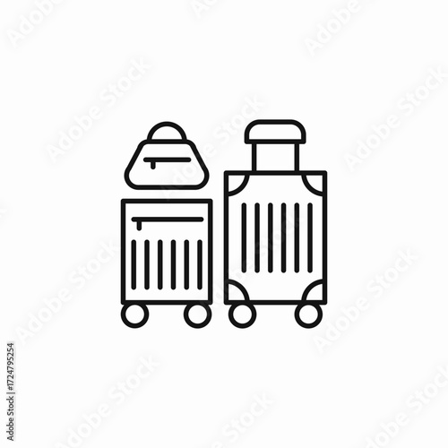 two travel bags icon sign vector