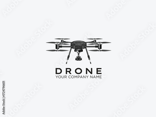 Drone logo design vector template