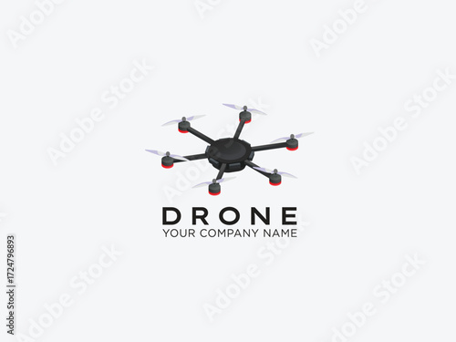 Drone logo design vector template