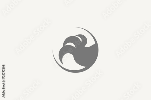 claws in circle silhouette logo 