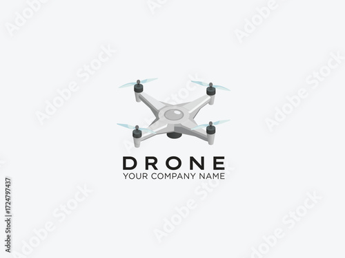 Drone logo design vector template