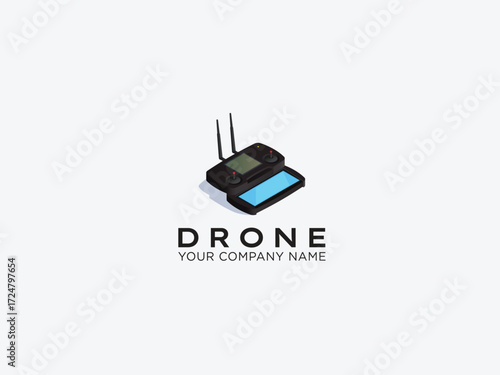 Drone logo design vector template