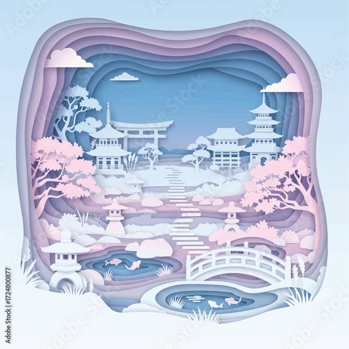 Japanese garden, Sakura bloom viewing