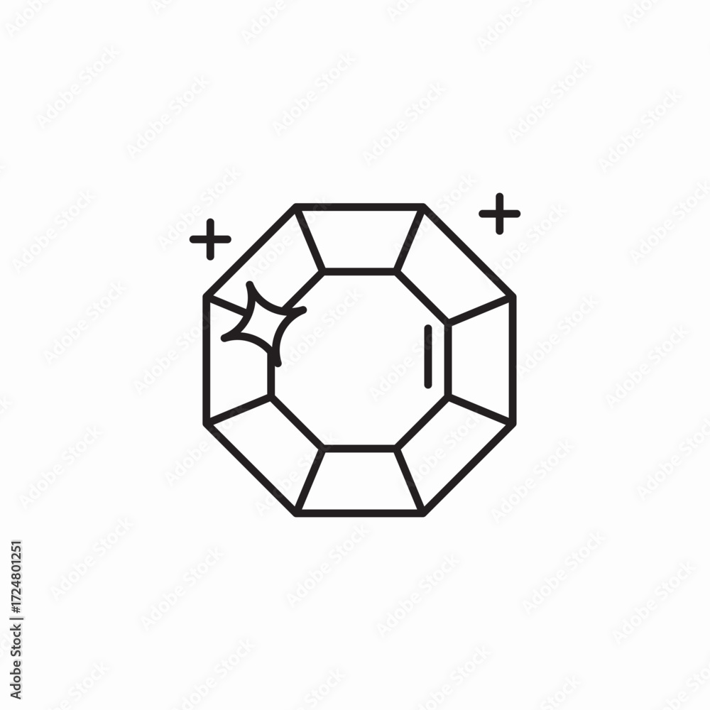 Obraz premium shining gemstone cut icon sign vector