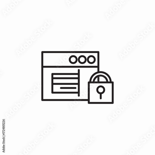 secure web page icon sign vector