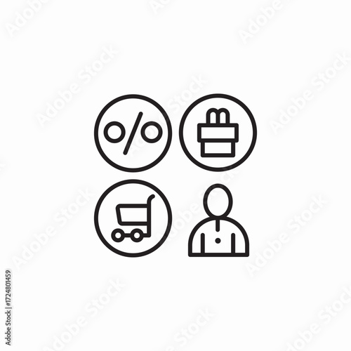 shopping icons user icon sign vector