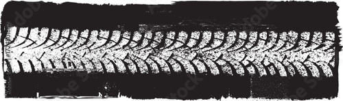 Vector Print Textured Tire Track . Design Element . Car tread silhouette . Mud splash grunge texture