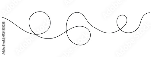 Curved single line. Minimalist squiggle line. Thin line wavy abstract background. Seamless pattern decorative curve line in eps 10.