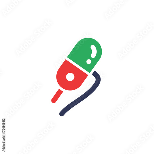 Microphone Cable Icon Audio and Sound Technology Illustration