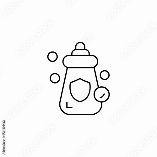 bottle shield protection icon sign vector