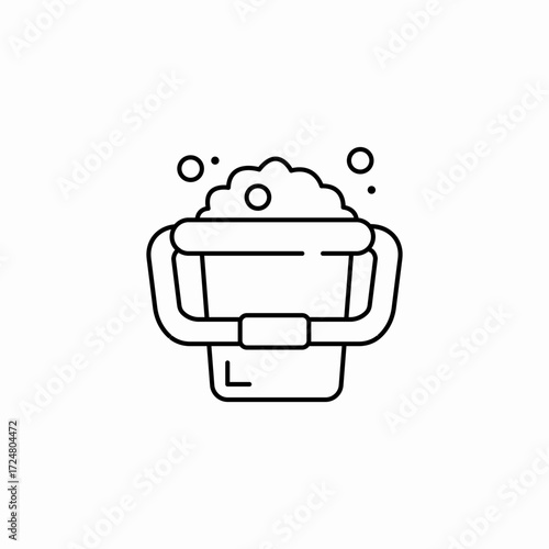 bucket soapy bubbles icon sign vector