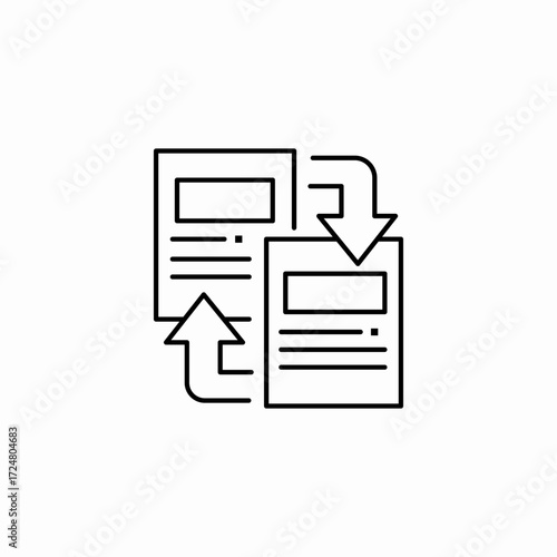 data transfer documents icon sign vector