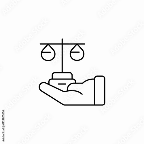 hand holding balance icon sign vector