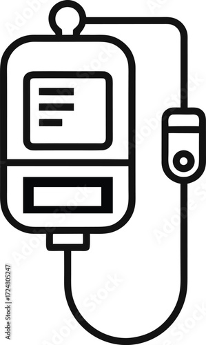 IV Fluid Bag with Tube – Thin Line Style for Clinical Use


