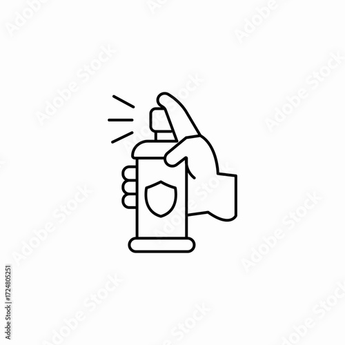hand sanitizing spray icon sign vector