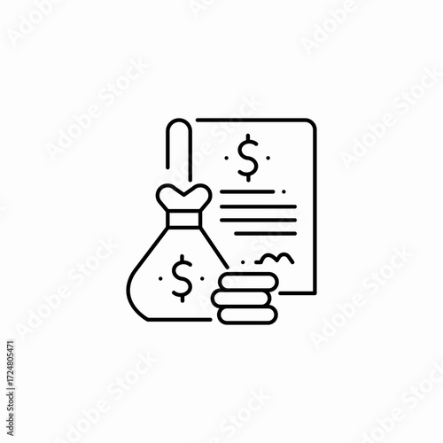 money paperwork transaction icon sign vector