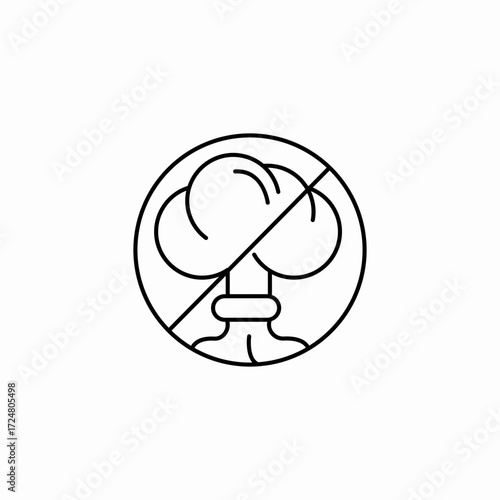 no atomic bomb icon sign vector