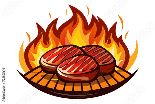 fire in the fireplace