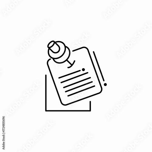pinned document checklist icon sign vector