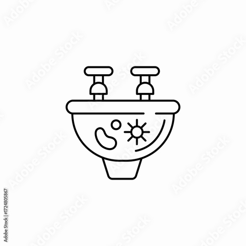 sink germs clean icon sign vector